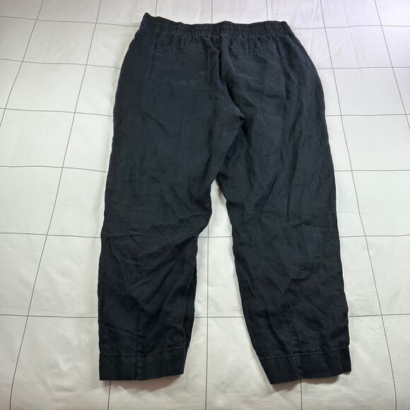 Athleta Pants Womens Medium Petite Black Retreat Linen High Rise Ankle Travel - Picture 4 of 13